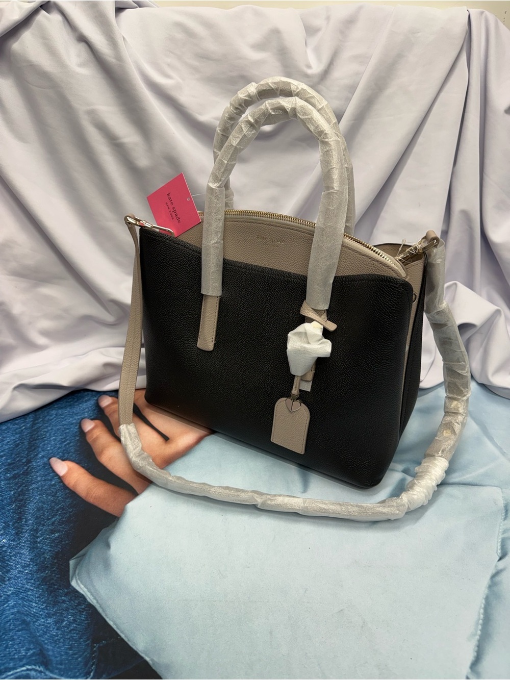 (new+tag) Kate Spade Margaux Large Satchel
Black Multi Leather Two-Tone - Picture 9 of 15
